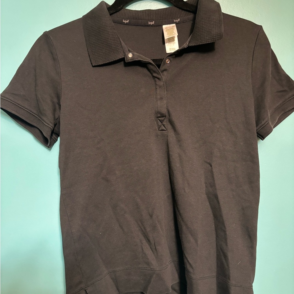 Lizgolf Black Crew Neck Shirt